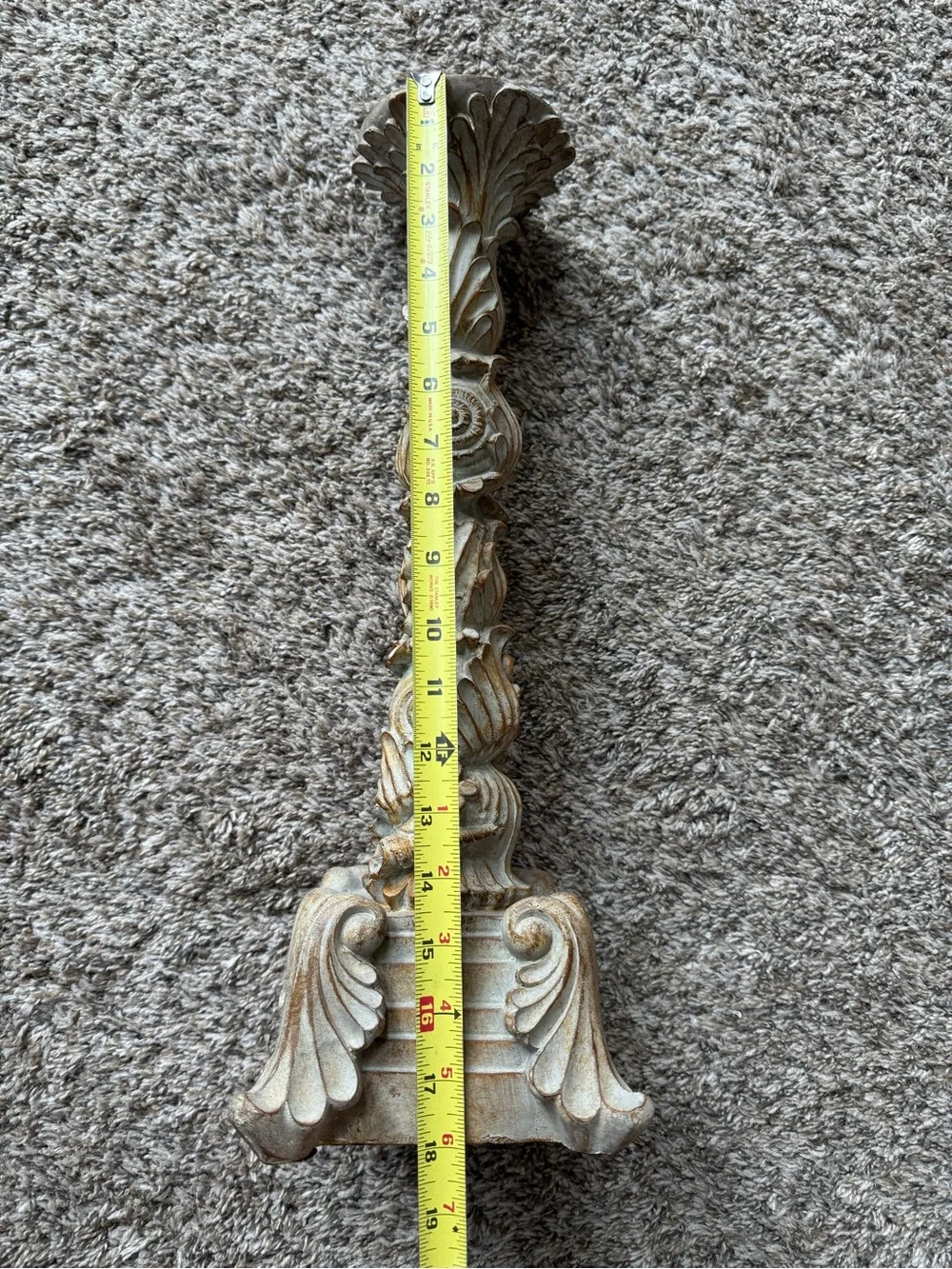 Set of 3 Decorative Coastal Shell Pillar Candle Holders Resin 12” 15” 18”